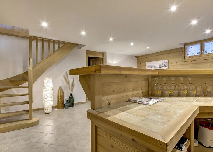 公寓 Mouilles - 113m2 Jardin Calme Garage Bar Centre 霞慕尼